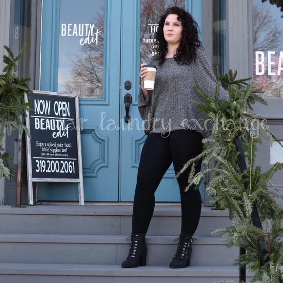 Charcoal Dolman Sleeve Knit Top - Picture 2 of 8